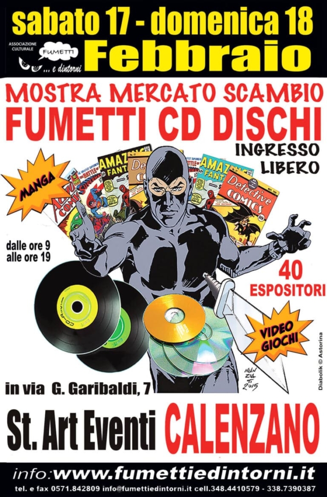 CALENZANO-START-EVENTI-Febbraio-2024-10×15-Fogra-39-1-768×1167-min locandina Fiera del disco, fumetto collezionismo